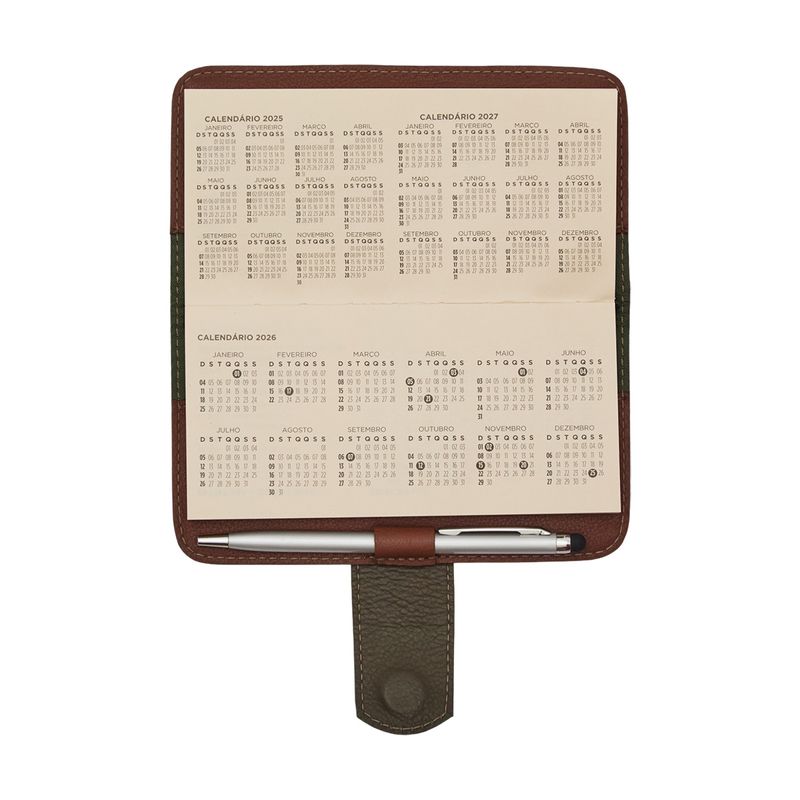 AGENDA_COURO_LINGUETA_PESPONTO_BOLSO_COM_CANETA_2026_MOGNO_COM_MILITAR_AG1858_PAPEL_CRAFT_7