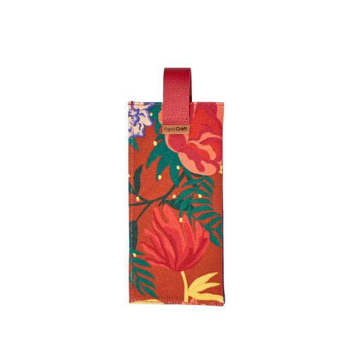 Porta òculos Lona Duplo Lingueta Couro LISTRAS MARINHO/FLORAL QUADRI