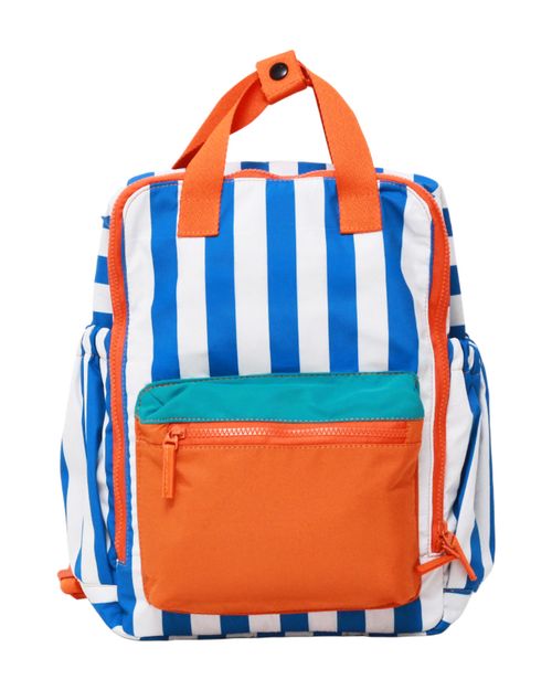 Mochila Nylon Bolsos Listras AZUL