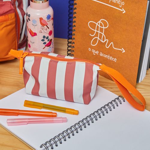 Estojo Meia Lua Listras VINHO