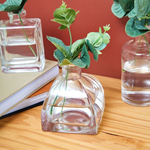 Vaso Decorativo em Vidro Transparente 9x9x10,5