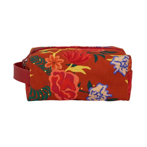 Necessaire Grande Lona Alça FLORAL QUADRI
