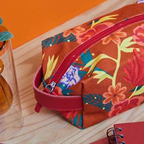 Necessaire Grande Lona Alça FLORAL QUADRI