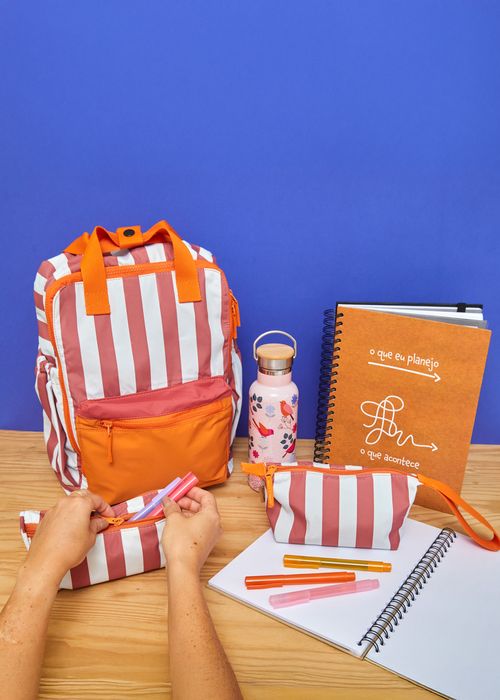 Mochila Nylon Bolsos Listras VINHO