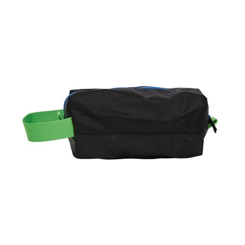 Necessaire Bau Grande Nylon PRETO/AZUL/LIMÃO
