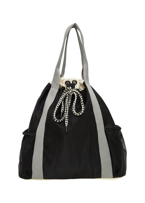 BOLSA TIPO MOCHILA NYLON PRETO/CINZA/OFF
