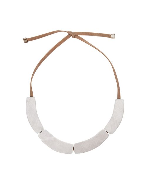 Colar Alumínio e Couro Passeio PRATA FOSCO