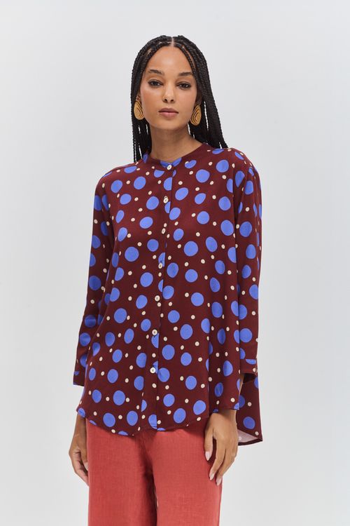 Blusa Estampada Gola Padre POA GOUACHE