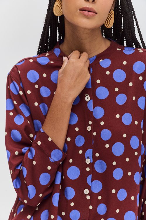 Blusa Estampada Gola Padre POA GOUACHE
