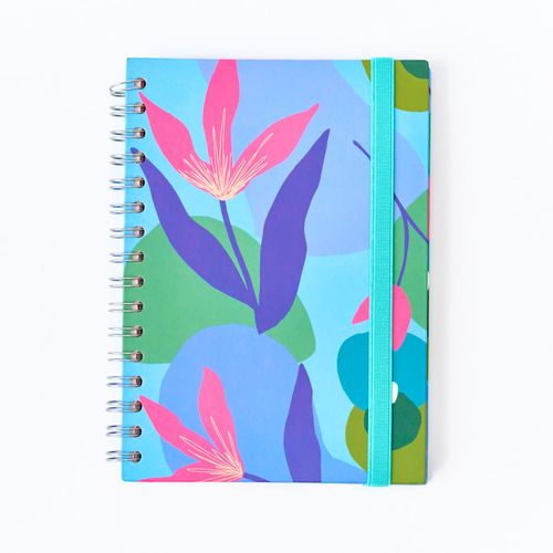 Caderno A5 90 Folhas FLORAL JU AMORA